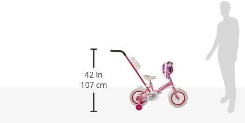 Schwinn Grit and Petunia Push Steer and Ride Kids Bike, For Boys & Girls Ages 2-4 Year Old, Rider Height 28-38 Inch,12-Inch Wheels, Training Wheels, Detachable Push Handle with Water Bottle & Holder