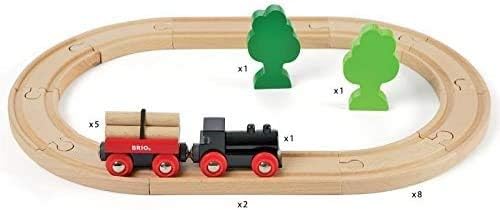 BRIO World - 33042 Little Forest Train Set - Premium 18-Piece Wooden Toy Train Set with Track and Accessories | Perfect for Kids Ages 3 and Up | FSC Certified for Sustainability