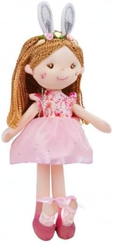 June Garden 16" Enchanted Garden Fairy Doll Brielle - Plush Stuffed Soft Bunny Doll Girl Easter Gift - Pink Dress