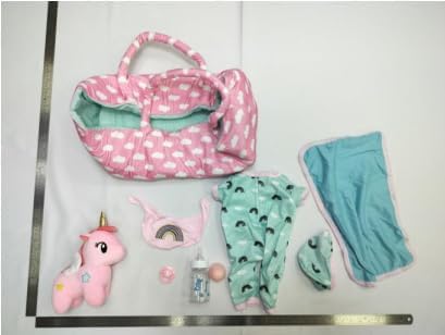 BABESIDE 8 Pcs Reborn Baby Doll Accessories with Bassinet for 17-22 Inch Baby Dolls, Babies Doll Clothes Outfit Accessories fit Reborn Doll Newborn Boy