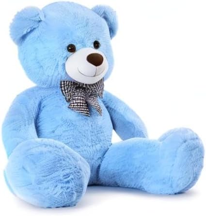 MorisMos Giant Teddy Bear, 47in Big Teddy Bear Stuffed Animals Plush, 4 Feet Large Bear for Girlfriend Gifts, Blue