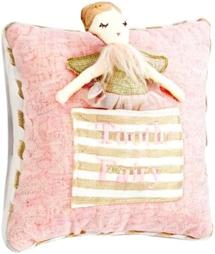 MON AMI Tooth Fairy Pillow & Doll Set - 9”, Plush Stuffed Tooth Fairy Doll and Pillow with Pocket, Tooth Fairy Keepsake for Girls and Boys
