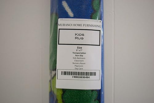 Kids Rug ABC Transportation Area Rug 5x7 (Approx : 4'11" X 6' 10") Non Slip Gel Backing