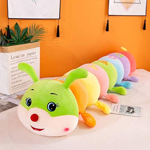 Multicolor Caterpillar Stuffed Animal Big Hugging Pillow Cute Plush Soft Pillow Doll,Giant Plush Toy,Gifts for Girl Boy Babies Birthday (43.3inch/110cm)