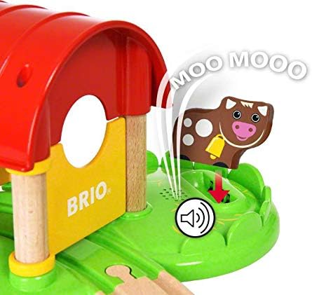 BRIO World - 33826 My First Farm | 12 Piece Wooden Toy Train Set for Kids | Interactive Learning Experience | FSC-Certified Wood | Suitable for Ages 18 Months and Up