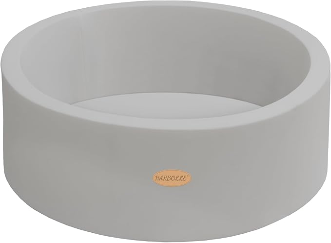 Baby Ball Pit 35.4" Soft Round Memory Foam Ball Pits NOT Included Balls Indoor Outdoor Playpen for Babies Toddlers Kids Great Gift for Girls Boys, Gray