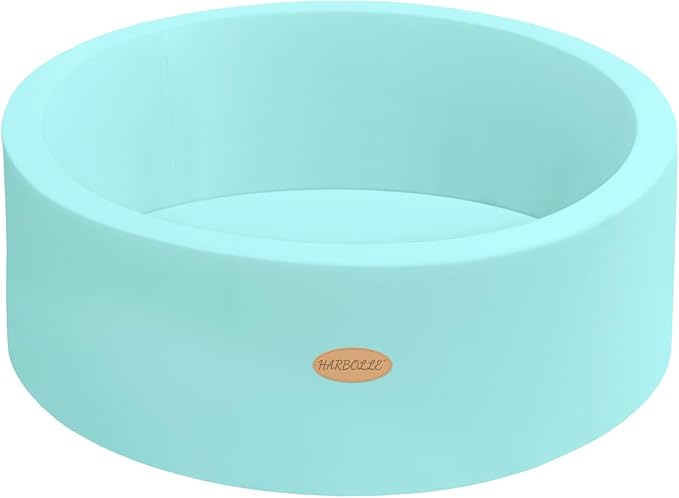 Baby Ball Pit 35.4" Soft Round Memory Foam Ball Pits NOT Included Balls Indoor Outdoor Playpen for Babies Toddlers Kids Great Gift for Girls Boys, Blue
