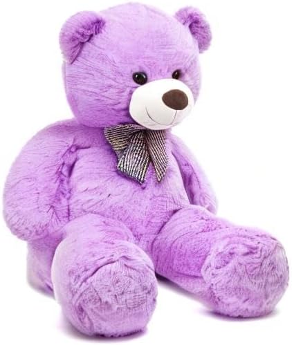 MorisMos Bow Tie Giant Teddy Bear 4 Feet, 47inch Big Teddy Bear Stuffed Animal Plush for Girlfriend, Boyfriend, Purple