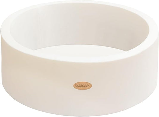 Baby Ball Pit 35.4" Soft Round Memory Foam Ball Pits NOT Included Balls Indoor Outdoor Playpen for Babies Toddlers Kids Great Gift for Girls Boys, White