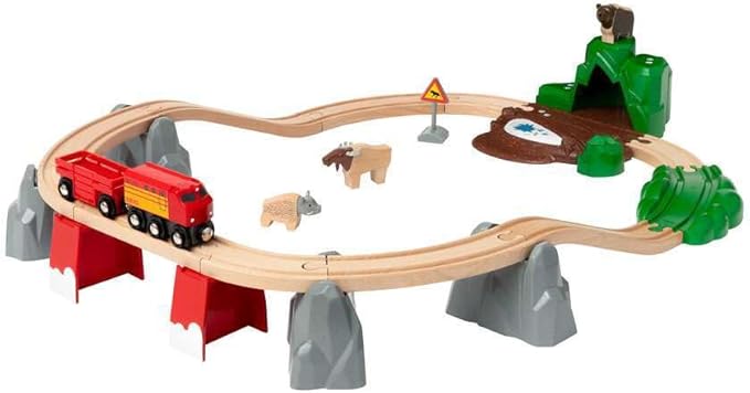 BRIO World 33988 Nordic Animal Set | Premium Wooden Toy Train Set for Kids | Interactive Fun | Compatible with Other BRIO Sets | FSC Certified, Sustainable Toy