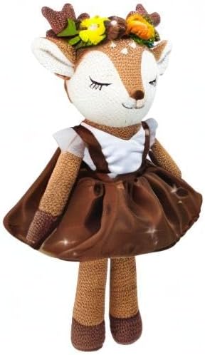 Deer Stuffed Animal, 17" Reindeer Plush Toys, Cute Stuffed Animals Deer Ballerina Doll, Stuffed Animals for Girls, Soft Plush Doll Animal Toy, Christmas Birthday Gifts for Baby Kids Girls