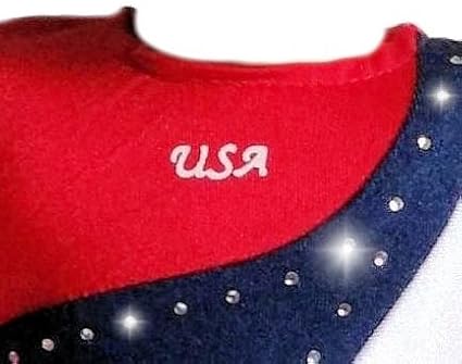 2024 American Doll Girl USA Gymnastics Doll Clothes Set with Leotard, Mat, Olympic Medal and Hair Accessory. 4 PCS in All! Doll Not Included