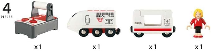 BRIO Remote Control Travel Train - Kids Toy with Light and Sound Features | Battery Operated | Compatible with Wooden Railway Tracks | Perfect for Toddlers Age 3+