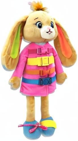 June Garden 16" Dressy Friends Bunnie - Educational Stuffed Plush Doll for Kids and Toddlers 2 Years and Up - Montessori Soft Toy Doll