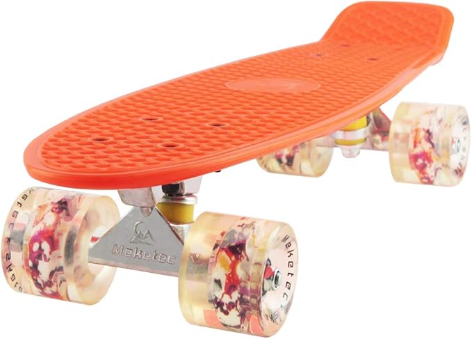 Skateboards Complete 22 Inch Mini Cruiser Retro Skateboard for Kids Boys Youths Beginners