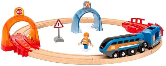 Brio 33974 World-Smart Tech Sound-Action Tunnel Circle Set | Interactive Toy Train Set | Enhances Motor Skills | FSC Certified Wood | Compatible with All BRIO Tracks and Vehicles