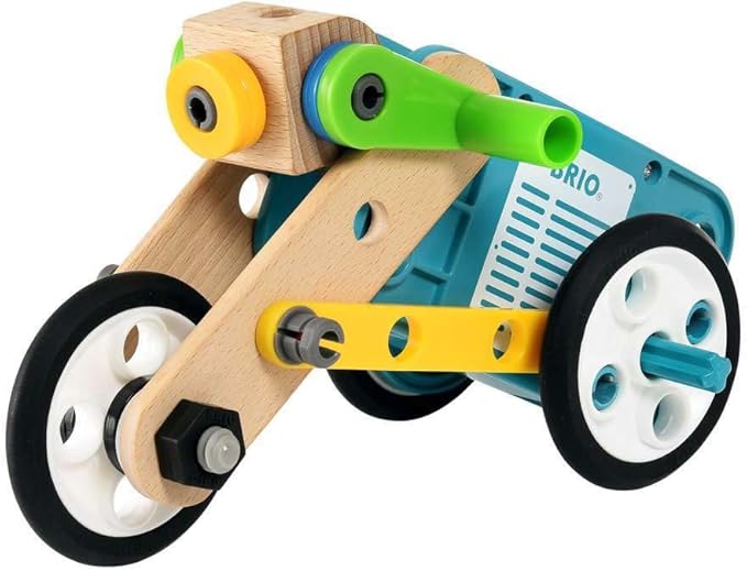 BRIO Builder 34591 - Builder Motor Set - 120 Piece Construction Set STEM Toy with Wood and Plastic Pieces and a Motor for Kids Age 3 and Up