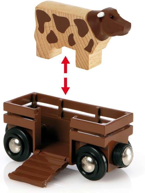 BRIO World Farm Railway Set - 20-Piece FSC-Certified Wood Train Set & Accessories - Works with All BRIO Wooden Railway Sets - Includes Barn, Tractor, Hay Crane, Tracks & More - Fun for Kids Ages 3+