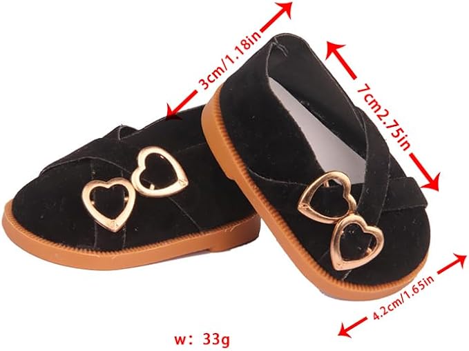 19Pcs 18 inch American Doll Accessories, 7 Pairs of Doll Shoes, 2 Pair of Socks and 1Pc Doll Cloak, Suitable for 18-inch Girl Dolls Brithday Presents Best Gift for Kid, Gril