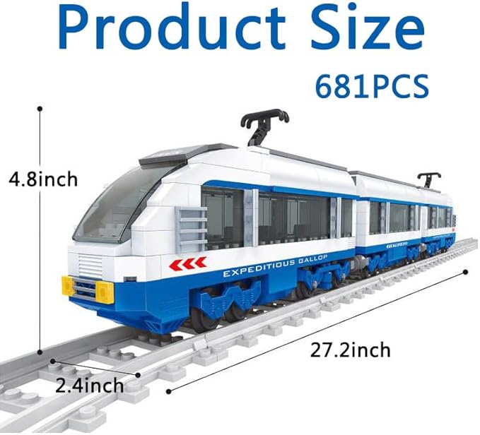 Retro Transportation Train Station Building Blocks Toy City Train Set Steam Cargo Railway Station Model Building Blocks Brick Tracks Rail Kits Carriage Kid Toy 681PCS