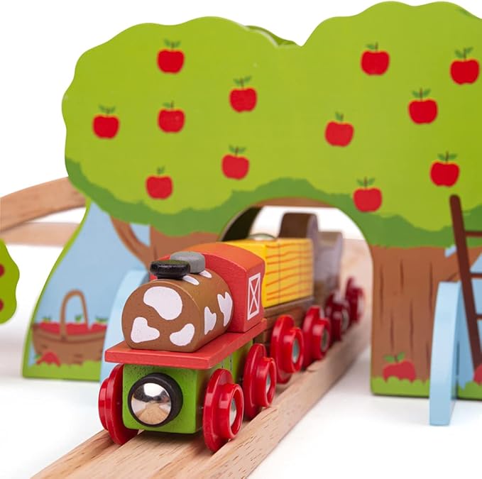 Bigjigs Rail Wooden Farm Train Set - 44 Play Pieces