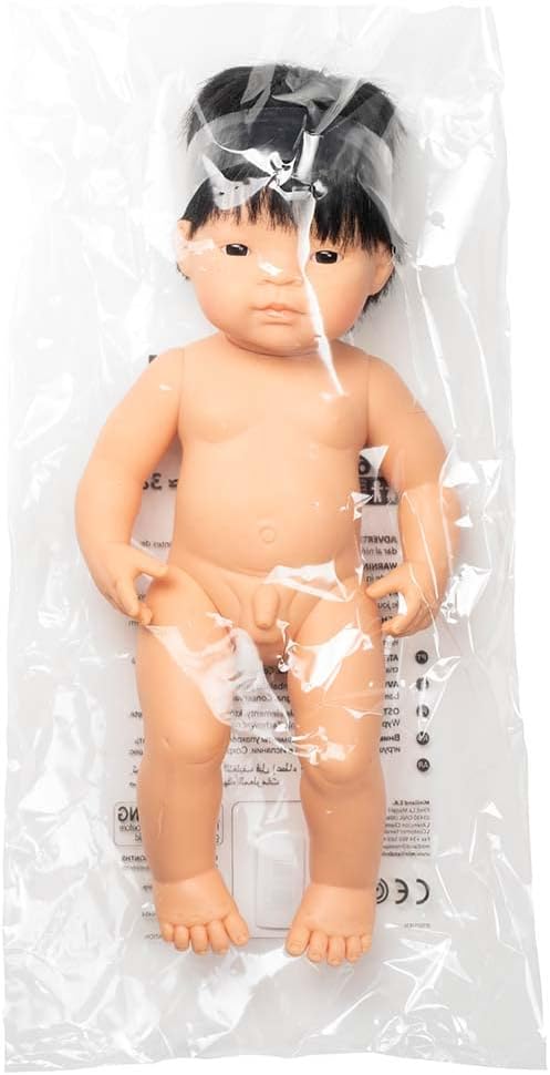 Miniland Doll 15'' Asian Boy (Polybag) - Made in Spain, Anatomically Correct, Quality, Inclusion
