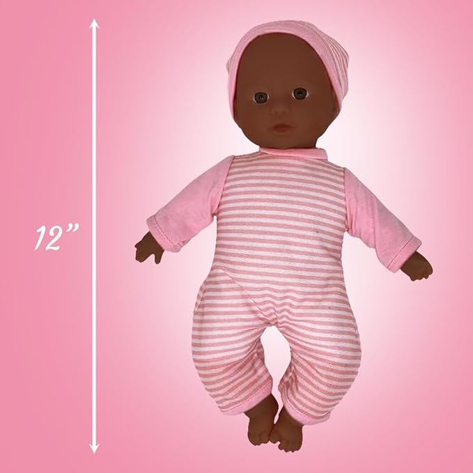 Baby Doll Set with 12 Inch Soft Baby & Foldable Walker, Cute Baby Doll Accessories Playset, Learn to Walk Dolls for Toddlers Boys and Girls