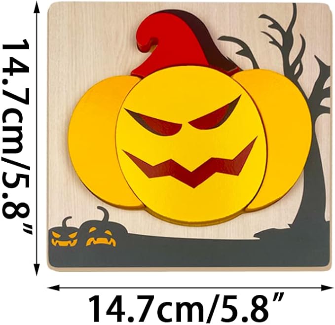 Anditoy 4 Pack Halloween Wooden Puzzles for Kids Toddlers Halloween Toys Party Favors Halloween Treat Bags Gifts