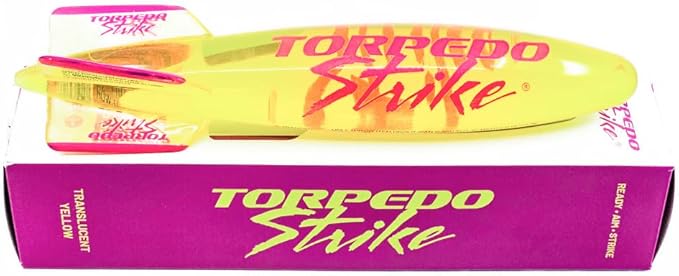 SpinFin 10.25" Large Ultra Premium Pool Torpedo Rocket Spins & Glides Up to 30 Feet Like Underwater Football for Under Water Passing Games Underwater Torpedo Diving Toy Glider (Yellow)