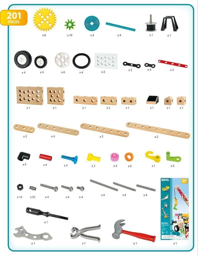 BRIO Builder - 34604 Builder Activity Set | Educational Roleplay & Construction Toy for Kids Aged 3 Years Up