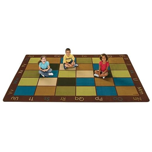 Carpets for Kids 18112 Nature's Colors Seating Classroom Kids Room Rug 7ft 6in x 12ft Rectangle Brown
