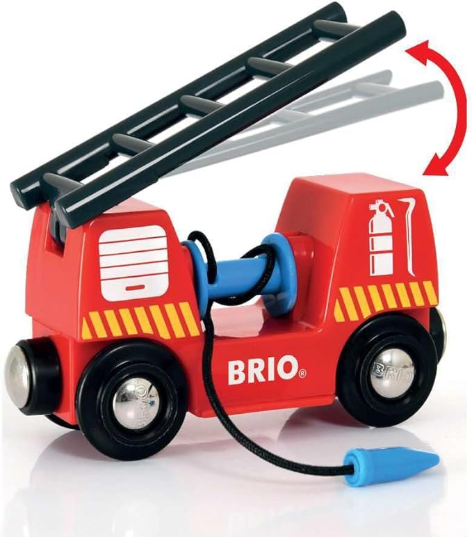 BRIO 33815 Rescue Firefighter Set | 18 Piece Train Toy Set with Fire Truck and Accessories | Kid-Friendly Wooden Tracks | Ideal for Toddlers Aged 3 and Up