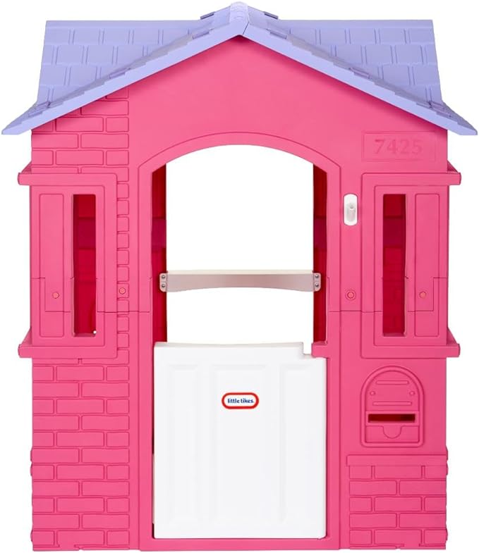 Little Tikes Cape Cottage Pretend Princess Playhousefor Kids, Indoor Outdoor, with Working Doors and Windows, for Toddlers Ages 2+ Years,Pink,Large