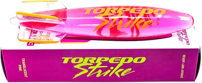 SpinFin 10.25" Large Ultra Premium Pool Torpedo Rocket Spins & Glides Up to 30 Feet Like Underwater Football for Under Water Passing Games Underwater Torpedo Diving Toy Glider (Pink)