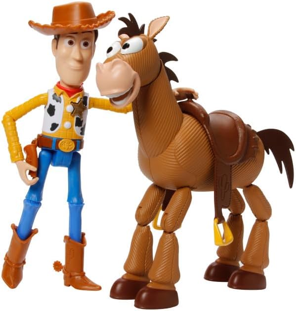 Mattel Disney Pixar Toy Story 4 Woody and Bullseye 2-Character Pack, Movie-inspired Relative-Scale for Storytelling Play