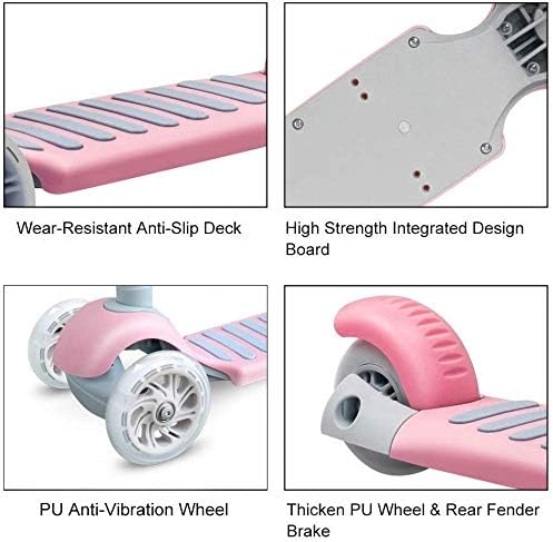 67i Scooter for Kids 3 Wheel Scooter Kids Kick Scooter for Toddler Girls Boys Scooter with Adjustable Height and Light-Up Wheels Scooter for Children Ages 3-12