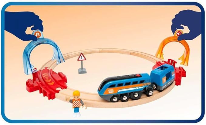 Brio 33974 World-Smart Tech Sound-Action Tunnel Circle Set | Interactive Toy Train Set | Enhances Motor Skills | FSC Certified Wood | Compatible with All BRIO Tracks and Vehicles