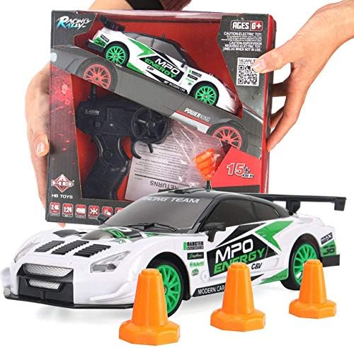 Liberty Imports RC Drift Car 1/24 2.4GHz 4WD Remote Control Sport Racing On-Road Vehicle with LED Light, Batteries and Drift Tires (Style 2)