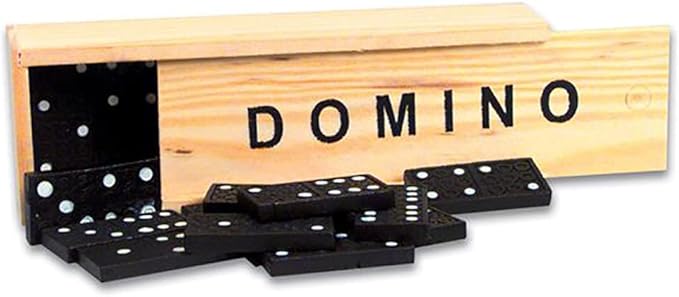 Classic Domino Double Six Games for Boys, Girls, Wooden Travel Box, 28 Piece Set Party Favors (12-Pack)