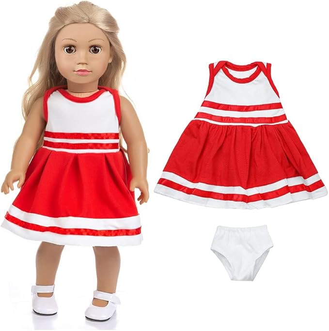 ZQDOLL American 18 inch Doll Clothes and Accessories,7 Outfits , Fits 18 inch Dolls, 18 inch Girl Doll Clothes, Christmas Birthday Gift Girl