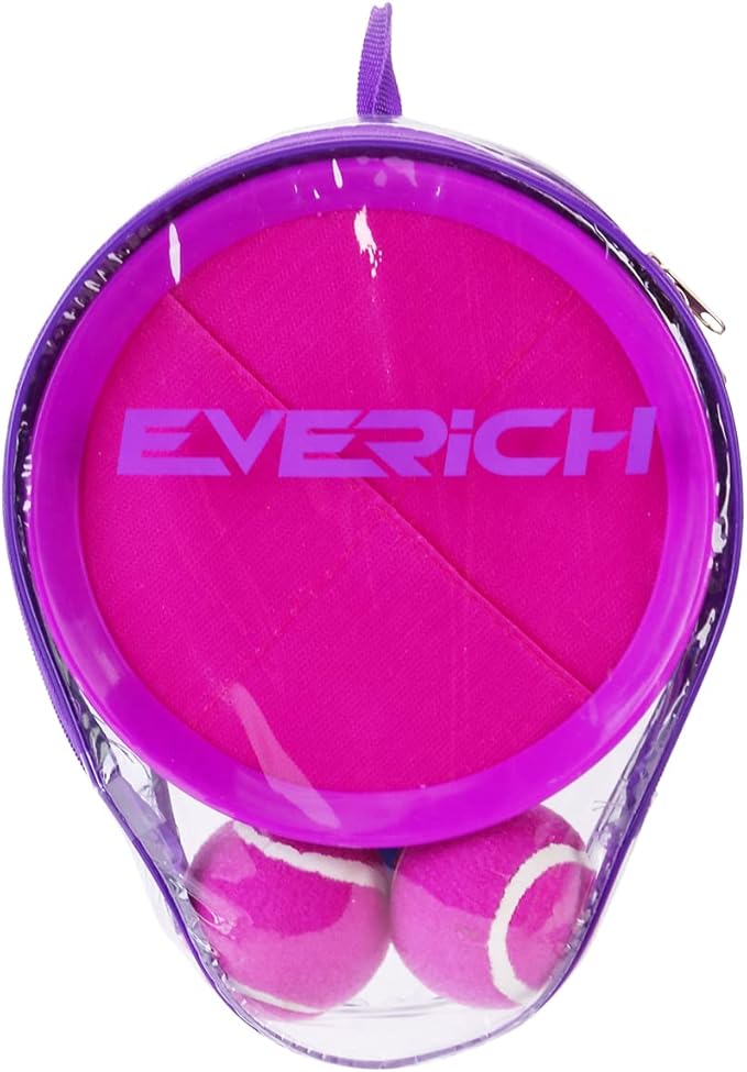 EVERICH Upgraded Toss and Catch Ball Game Set - Indoor and Outdoor Games for Kids 3-12, Beach Sand Pool Water Toy Includes 2 Paddles 2 Sticky Balls, Great Birthday Easter Gifts for Boys Girls