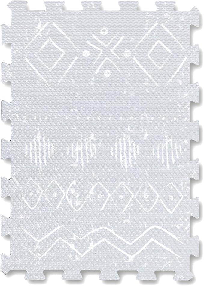 TCBunny 16 Interlocking Tiles and Edges Baby Play Mat for Kids & Toddlers - 5.6 X 4 FT (Bohemia Style)