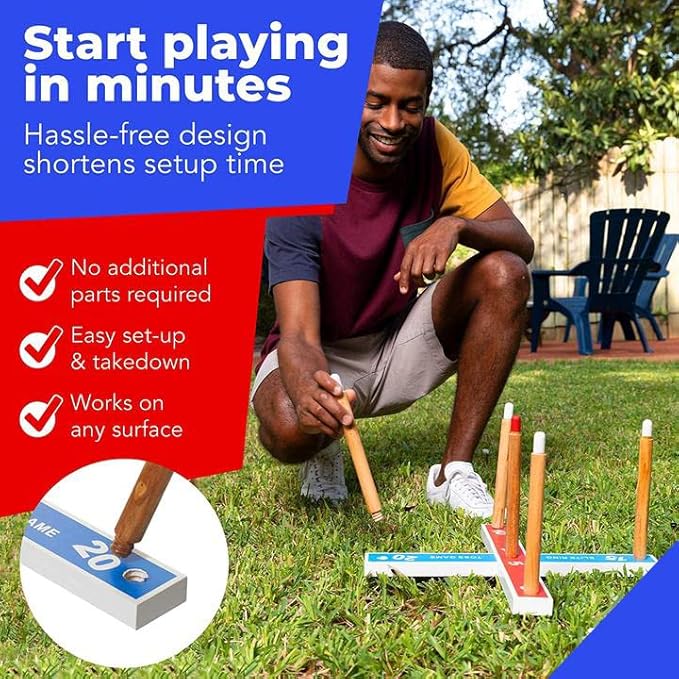 Elite Sportz Ring Toss Games for Kids - Outdoor Yard Game for Adults & Family - Backyard Toys, Outdoor Game, Backyard Games, Lawn Games for Kids Ages 4-8