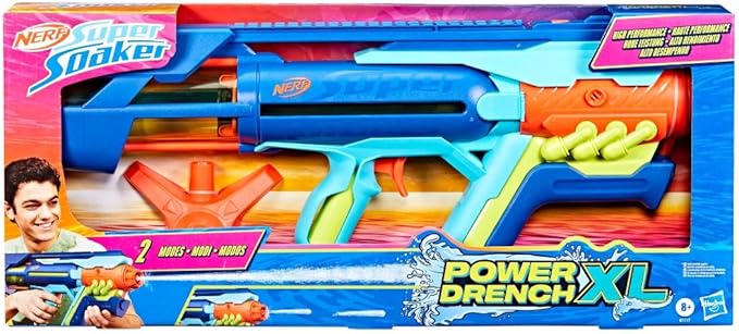 Nerf Super Soaker Power Drench XL Water Blaster, High Performance Pressurized Blasting, Easy Fill Station, Water Toys, Ages 8+