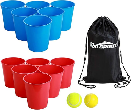 Giant Yard Pong Bucket Game,Throwing Bucket Toss Set for Beach,Pool,Family,Yard,BBQ,Lawn,Indoor,Outdoor Game - Ideal Gift Toy for Boys,Girls,Family,Kids