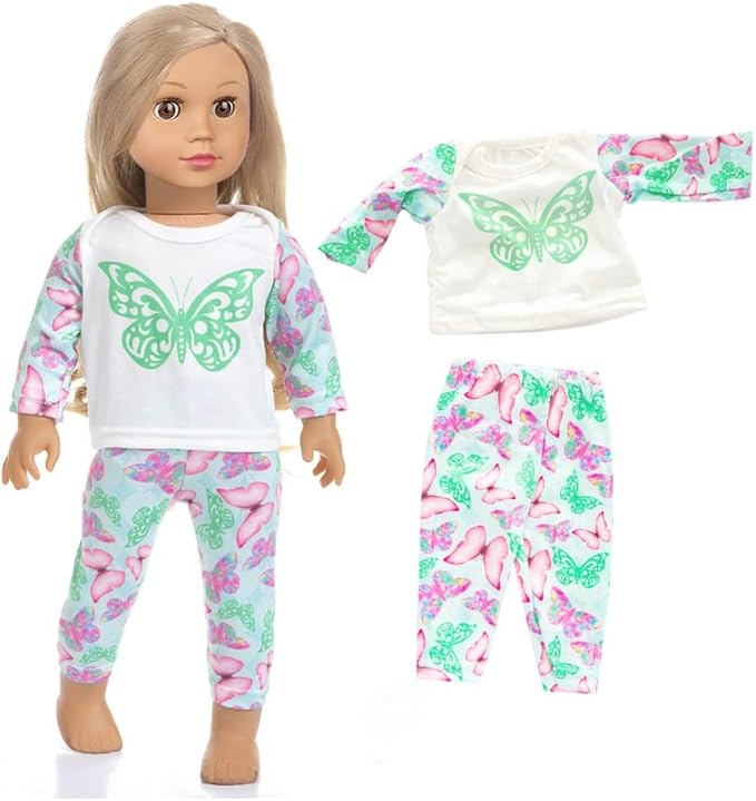 ZQDOLL American 18 inch Doll Clothes and Accessories,7 Outfits , Fits 18 inch Dolls, 18 inch Girl Doll Clothes, Christmas Birthday Gift Girl