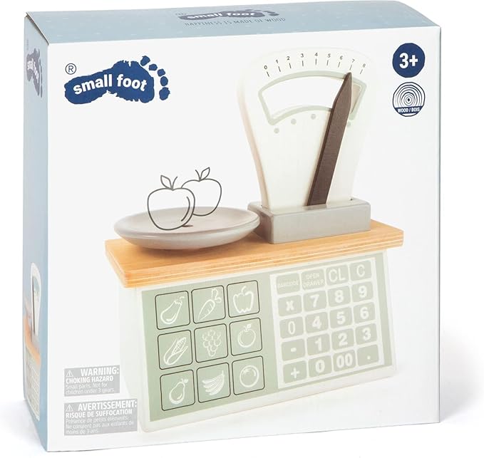 Wooden Toys Wooden Scale Wooden playset for Pretend Markets and Play Kitchens Designed for Children Ages 3+, Multi