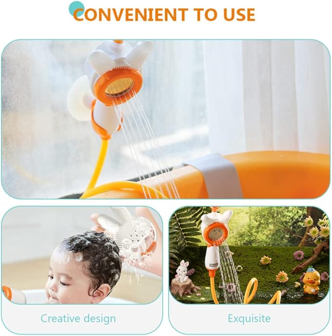 Toyvian Bath Toy Submarine Battery Operated Water Pump with Hand Shower Head Cartoon Carrot Bathtub Toy for Purple Bathroom Accessories