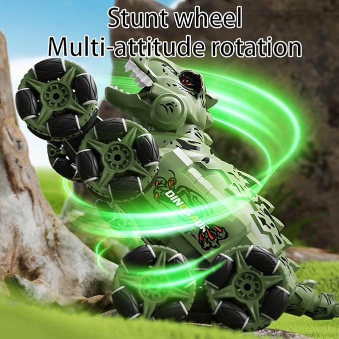 Dinosaur Remote Control Car, 8WD Monster Truck Toys for Boys Kids Age 6-12, Gesture Sensing RC Stunt Cars with Spray&Light, Novelty Children's Toys