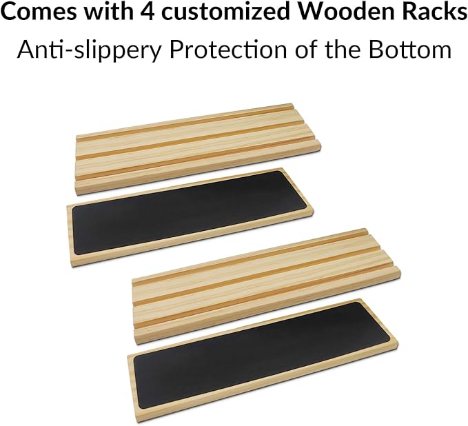 Rummy Cube Game with 4 Wooden Racks, 106 Rummy Tiles Game Set with Travel Case Rummy Cube Travel Set with 4 Tiles Holders for Family Game Night